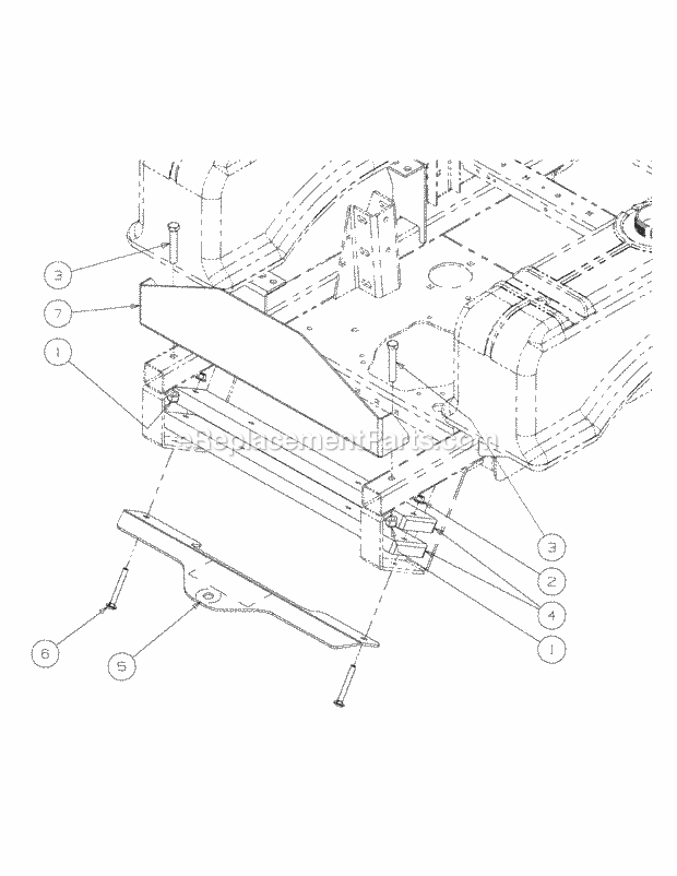 Rear Bumper Diagram and Parts List for M72-KW 53AI8CTZ750-37HP-OHV Cub Cadet Lawn Tractor